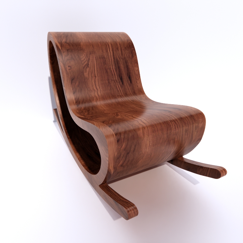 Rocking chair 3D model large preview