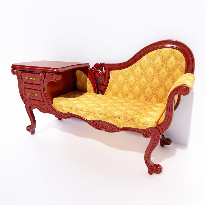 sofa with a cabinet under the telephone 3D Model Preview #72cfb8c3