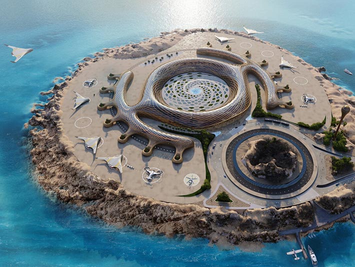 Vertical Airport by GAS Architectures, Maldives Island