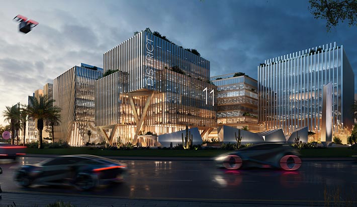 District 11 office community by HWKN, Sharjah, UAE