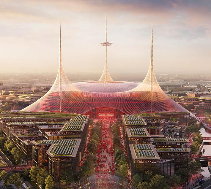 New stadium for Manchester United club, Stretford, England