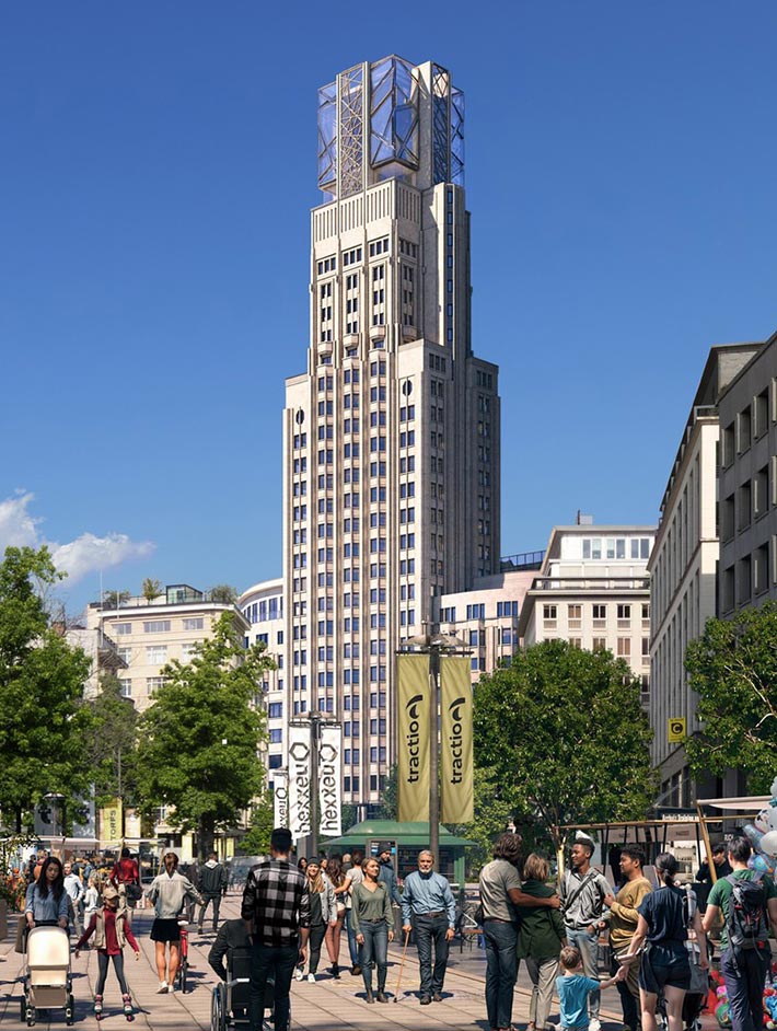 Boerentoren tower transformation, Antwerp, Belgium