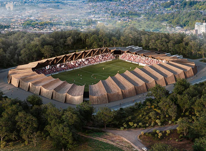 Fukushima United FC soccer stadium, Fukushima, Japan