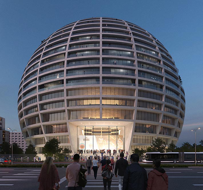 Asllan Rusi Sports Palace by MVRDV, Tirana, Albania