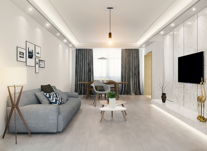 The Contemporary Interior Design of a Bright Living Room — Outsourceplan — Kuala Lumpur, Malaysia