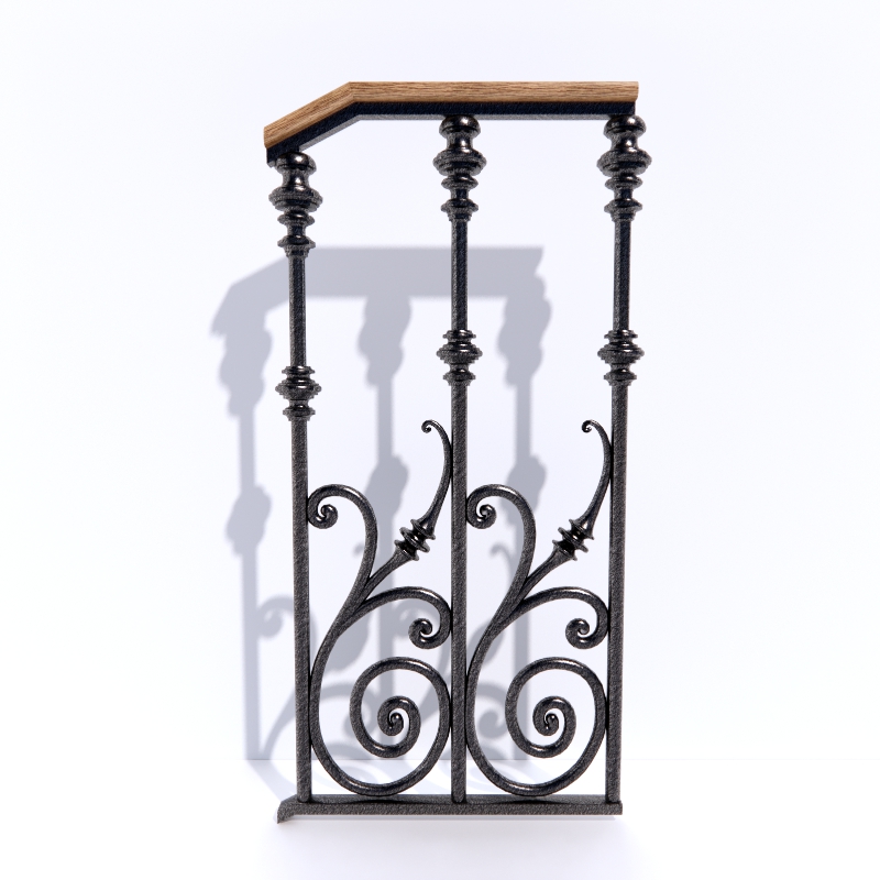 wrought iron stair railings t 3D Model #04853ff4