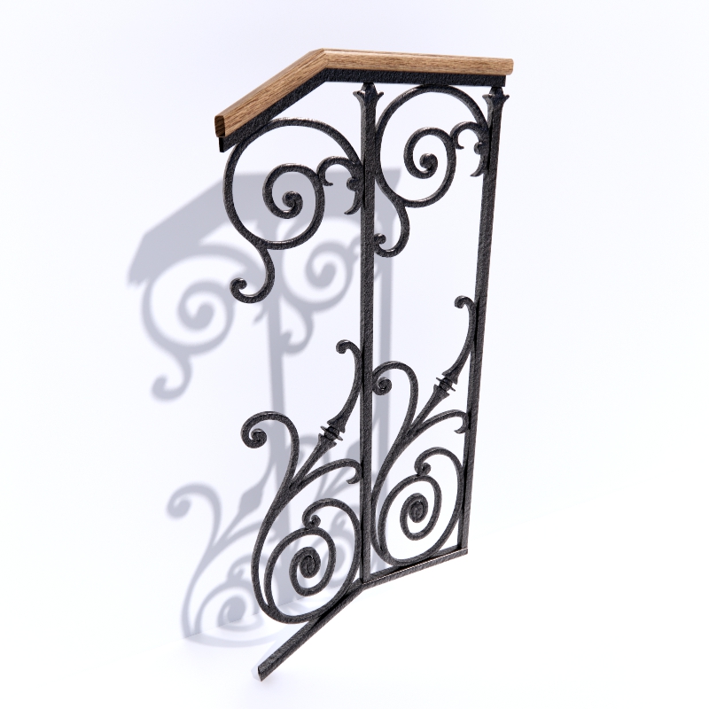 wrought iron stair railings t2 3D Model #7cb33759