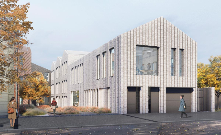 A small office building with a complex brick laying. — Rostislav — Moscow, Russia