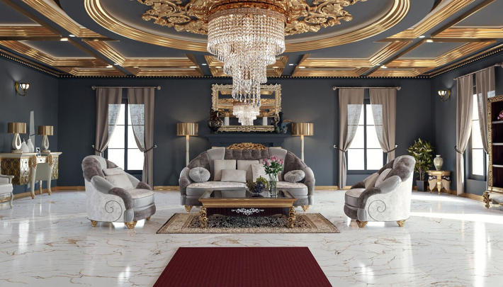 Combination of Gold and Black in a Luxury Interior Space — Outsourceplan — Kuala Lumpur, Malaysia